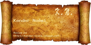 Kender Noémi névjegykártya